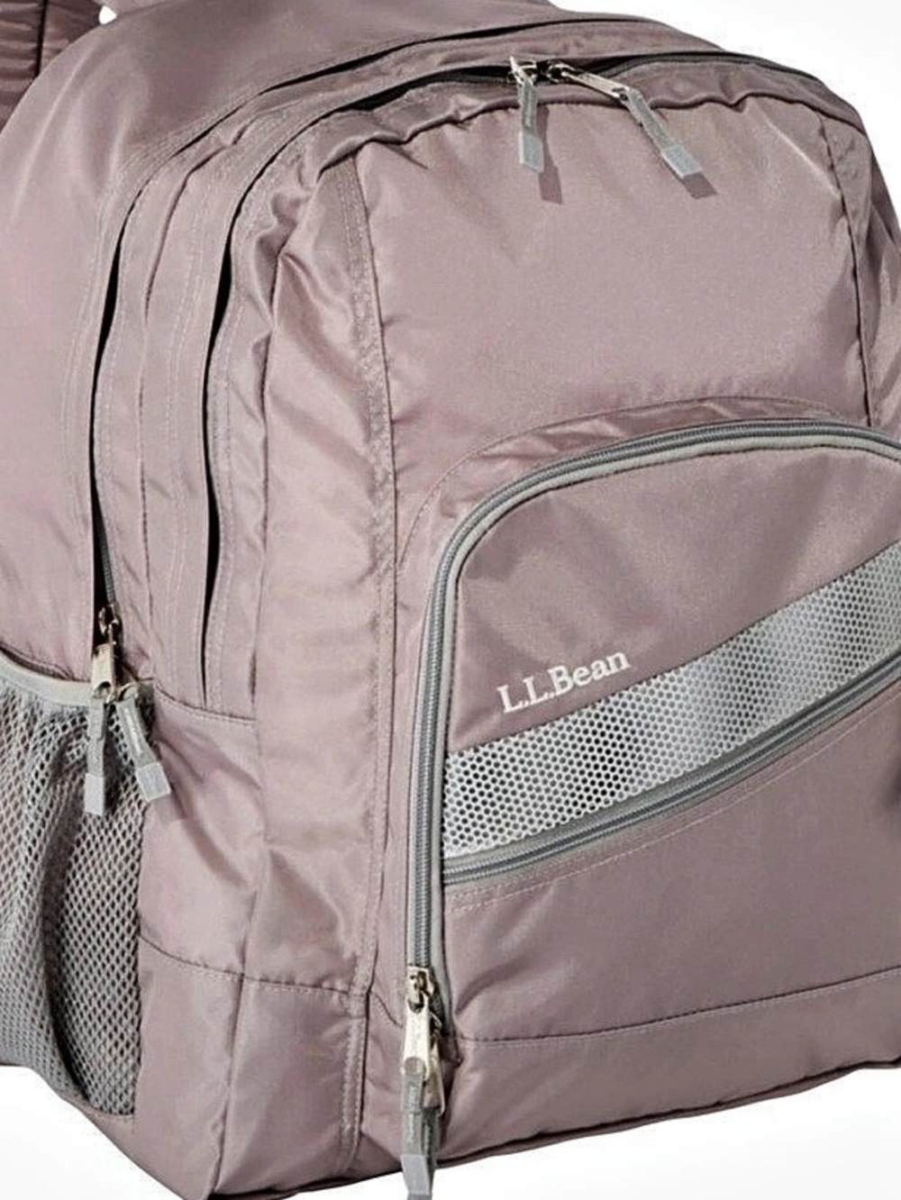 L.L.Bean Deluxe Book Pack Pink & Gray Backpack